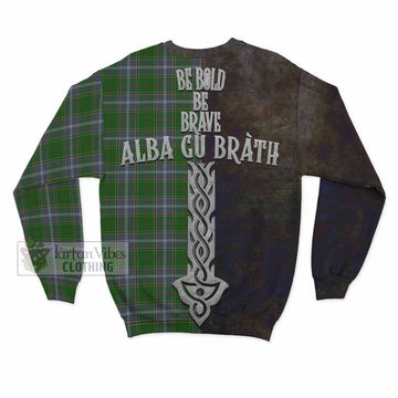 Pringle Tartan Family Crest Sweatshirt Alba Gu Brath Be Brave Lion Ancient Style - Tartan Vibes Clothing