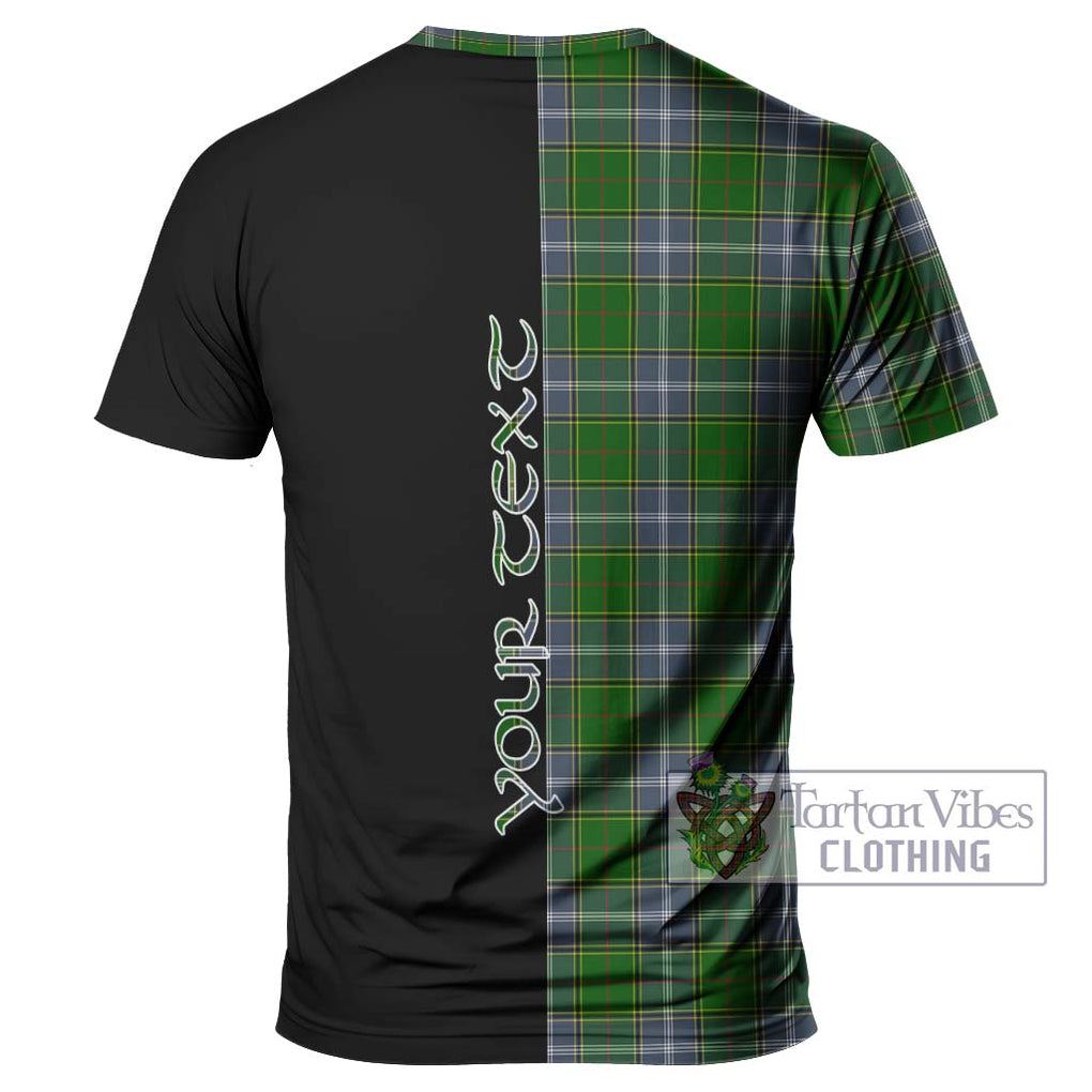 Pringle Tartan T-Shirt with Family Crest and Half Of Me Style - Tartanvibesclothing Shop