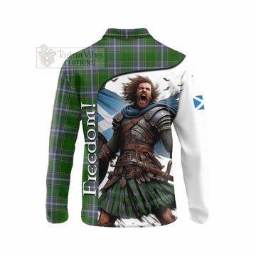 Pringle Crest Tartan Long Sleeve Polo Shirt Inspired by the Freedom of Scottish Warrior