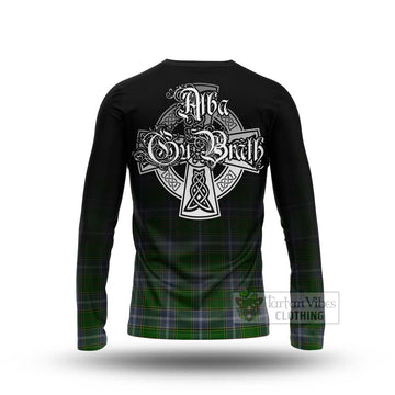 Pringle Tartan Long Sleeve T-Shirt Featuring Alba Gu Brath Family Crest Celtic Inspired