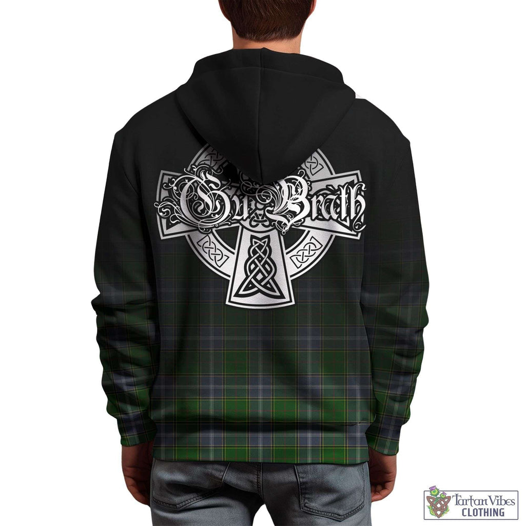 Tartan Vibes Clothing Pringle Tartan Hoodie Featuring Alba Gu Brath Family Crest Celtic Inspired