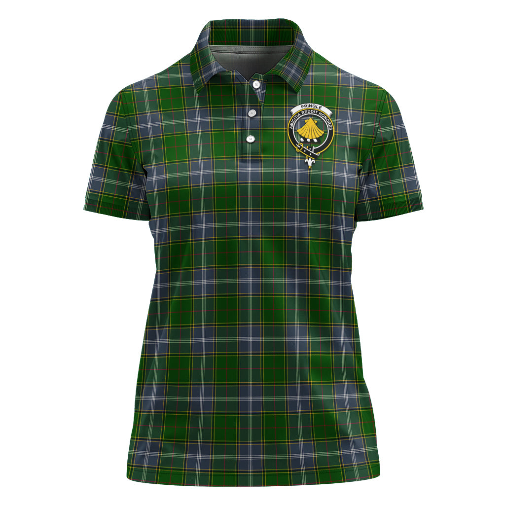 Pringle Tartan Polo Shirt with Family Crest For Women - Tartan Vibes Clothing