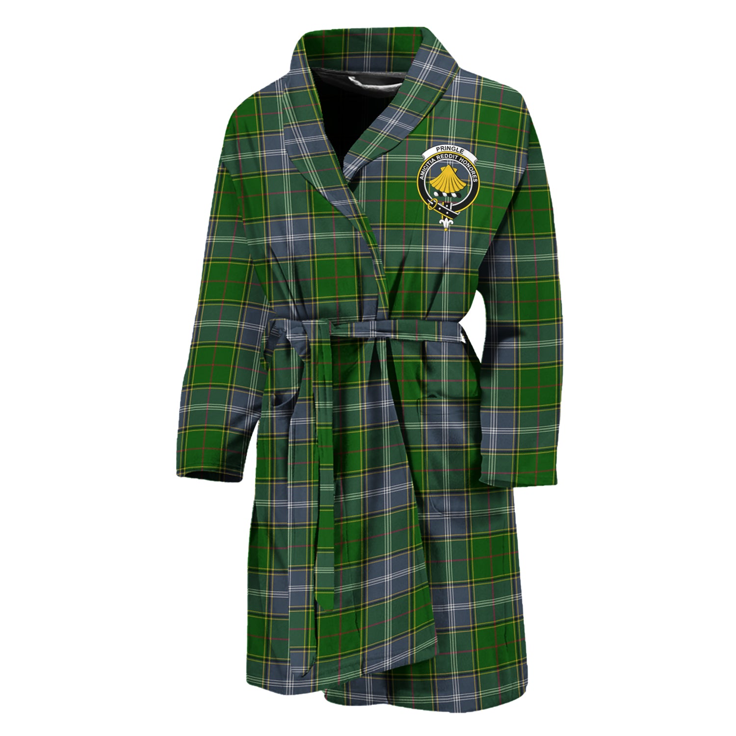 Pringle Tartan Bathrobe with Family Crest Unisex M - Tartan Vibes Clothing