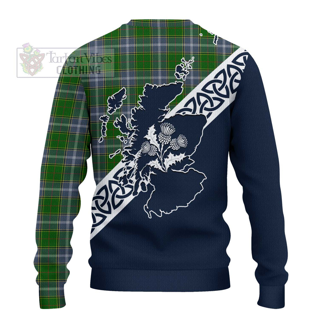 Pringle Tartan Ugly Sweater Featuring Thistle and Scotland Map - Tartan Vibes Clothing