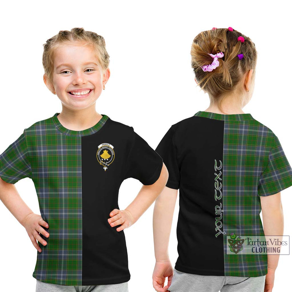 Pringle Tartan Kid T-Shirt with Family Crest and Half Of Me Style - Tartanvibesclothing Shop