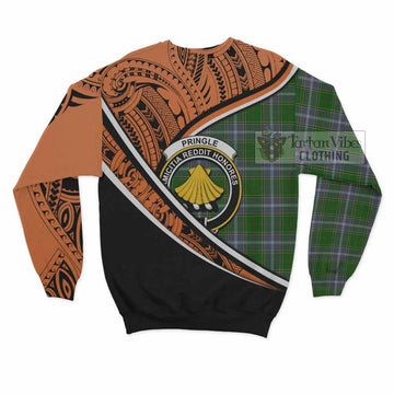 Pringle Crest Tartan Sweatshirt with Polynesian Vibes Style - Orange Version