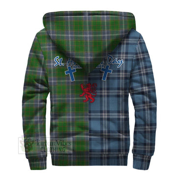 Pringle Tartan Sherpa Hoodie Happy St. Andrew's Day Half Tartan Style