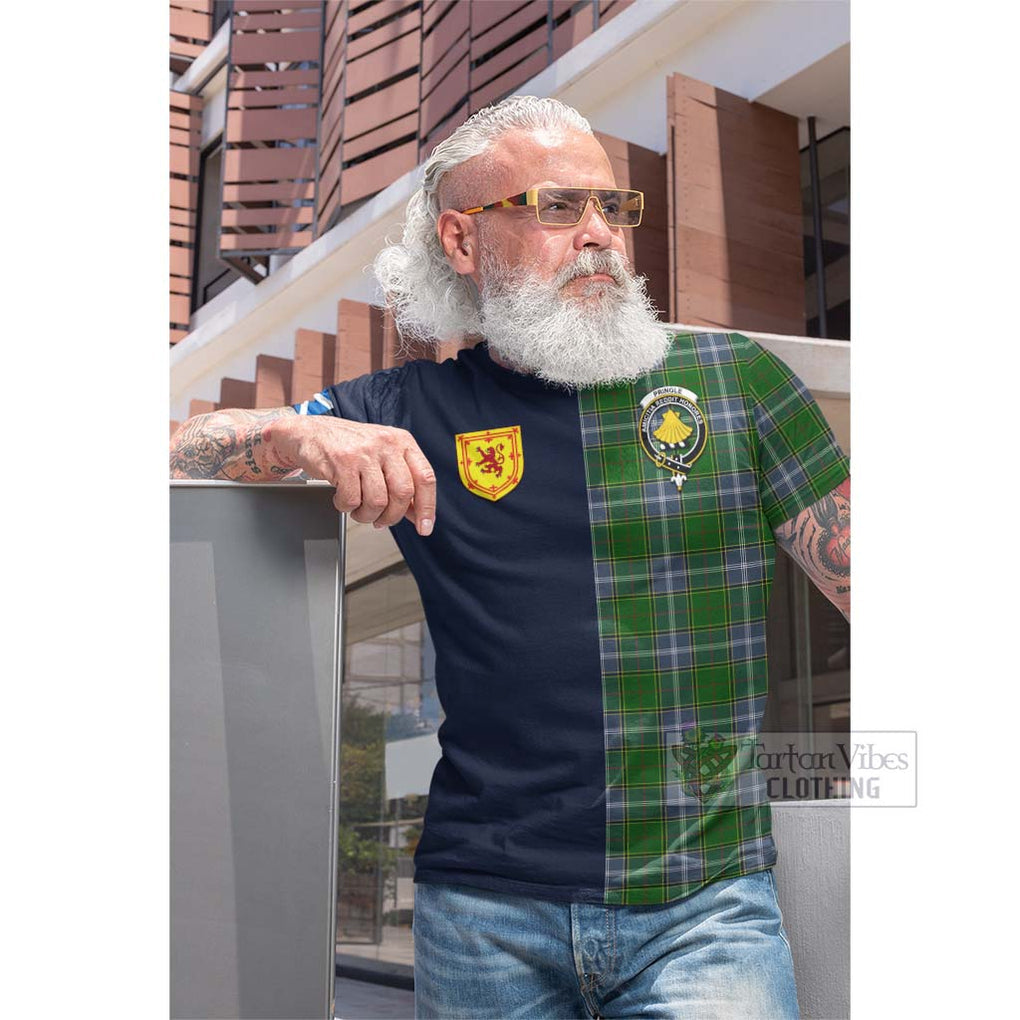 Tartan Vibes Clothing Pringle Tartan Cotton T-shirt with Scottish Lion Royal Arm Half Style