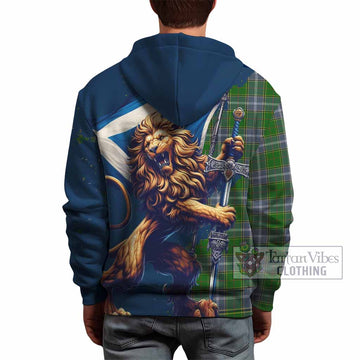 Pringle Tartan Family Crest Hoodie with Scottish Majestic Lion