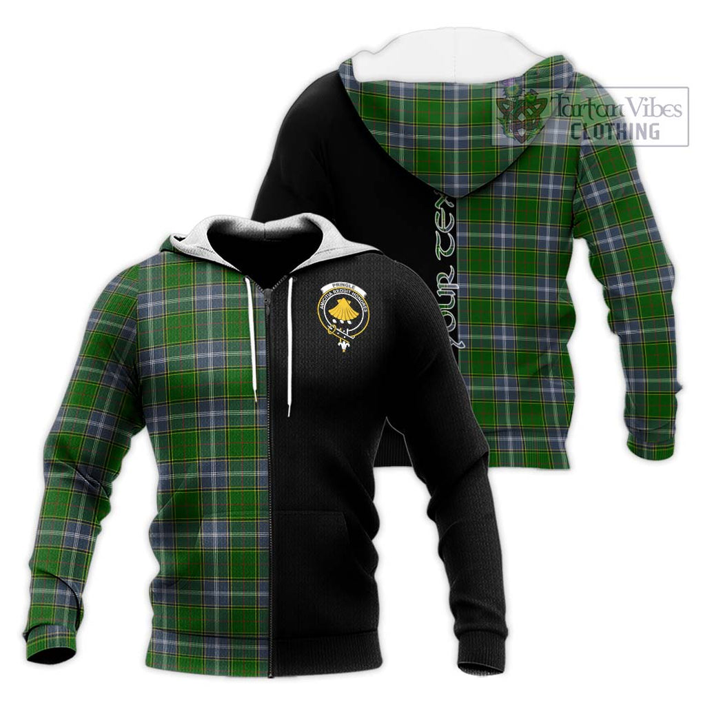 Pringle Tartan Knitted Hoodie with Family Crest and Half Of Me Style Unisex Knitted Zip Hoodie - Tartanvibesclothing Shop