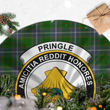 Pringle Tartan Christmas Tree Skirt with Family Crest