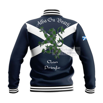 Pringle Tartan Lion Rampant Baseball Jacket  Proudly Display Your Heritage with Alba Gu Brath and Clan Name