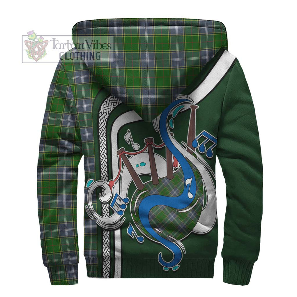 Pringle Tartan Sherpa Hoodie with Epic Bagpipe Style - Tartanvibesclothing Shop