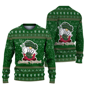 Pringle Clan Christmas Family Ugly Sweater with Funny Gnome Playing Bagpipes