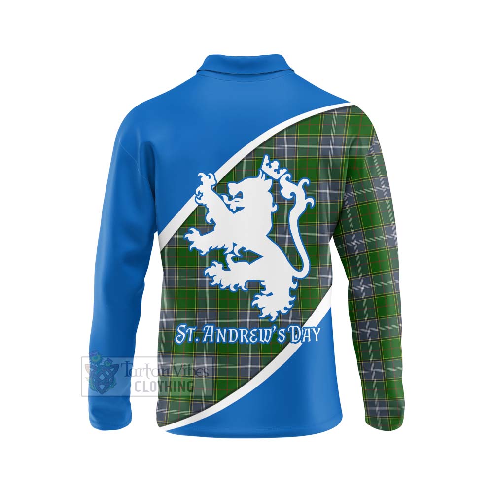 Tartan Vibes Clothing Pringle Family Crest Tartan Long Sleeve Polo Shirt Celebrate Saint Andrew's Day in Style