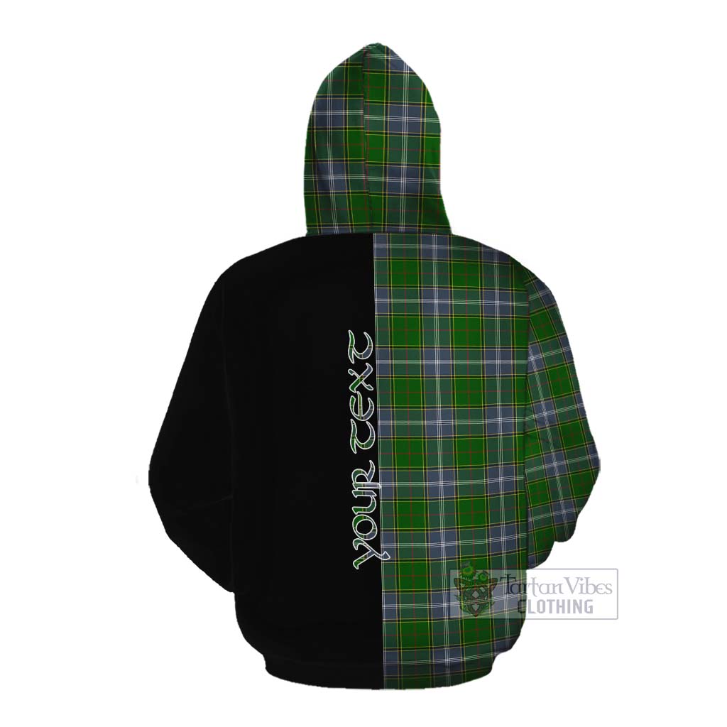 Tartan Vibes Clothing Pringle Tartan Cotton Hoodie with Family Crest and Half Of Me Style