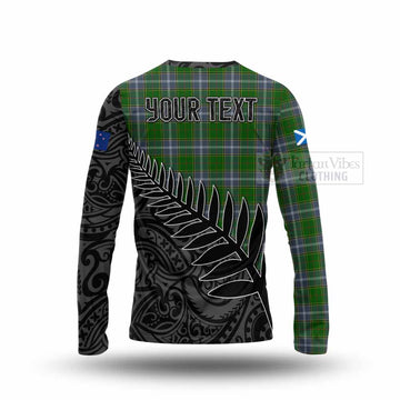 Pringle Crest Tartan Long Sleeve T-Shirt with New Zealand Silver Fern Half Style