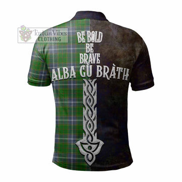 Pringle Tartan Family Crest Polo Shirt Alba Gu Brath Be Brave Lion Ancient Style - Tartan Vibes Clothing