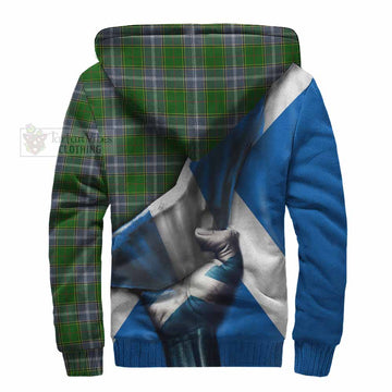 Pringle Tartan Sherpa Hoodie with Family Crest Scotland Patriotic Style