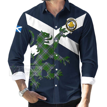 Pringle Tartan Lion Rampant Long Sleeve Button Shirt Proudly Display Your Heritage with Alba Gu Brath and Clan Name