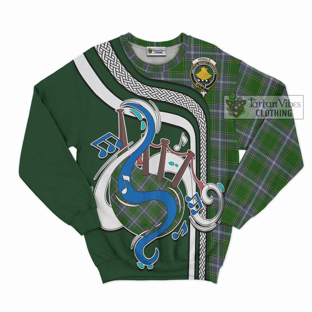 Tartan Vibes Clothing Pringle Tartan Sweatshirt with Epic Bagpipe Style