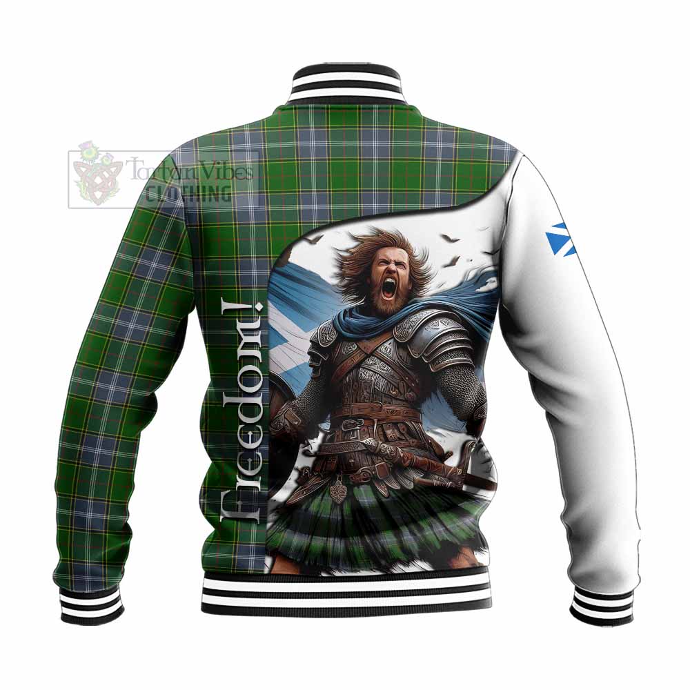 Tartan Vibes Clothing Pringle Crest Tartan Baseball Jacket Inspired by the Freedom of Scottish Warrior