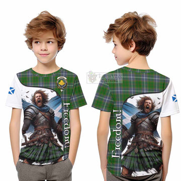 Pringle Crest Tartan Kid T-Shirt Inspired by the Freedom of Scottish Warrior