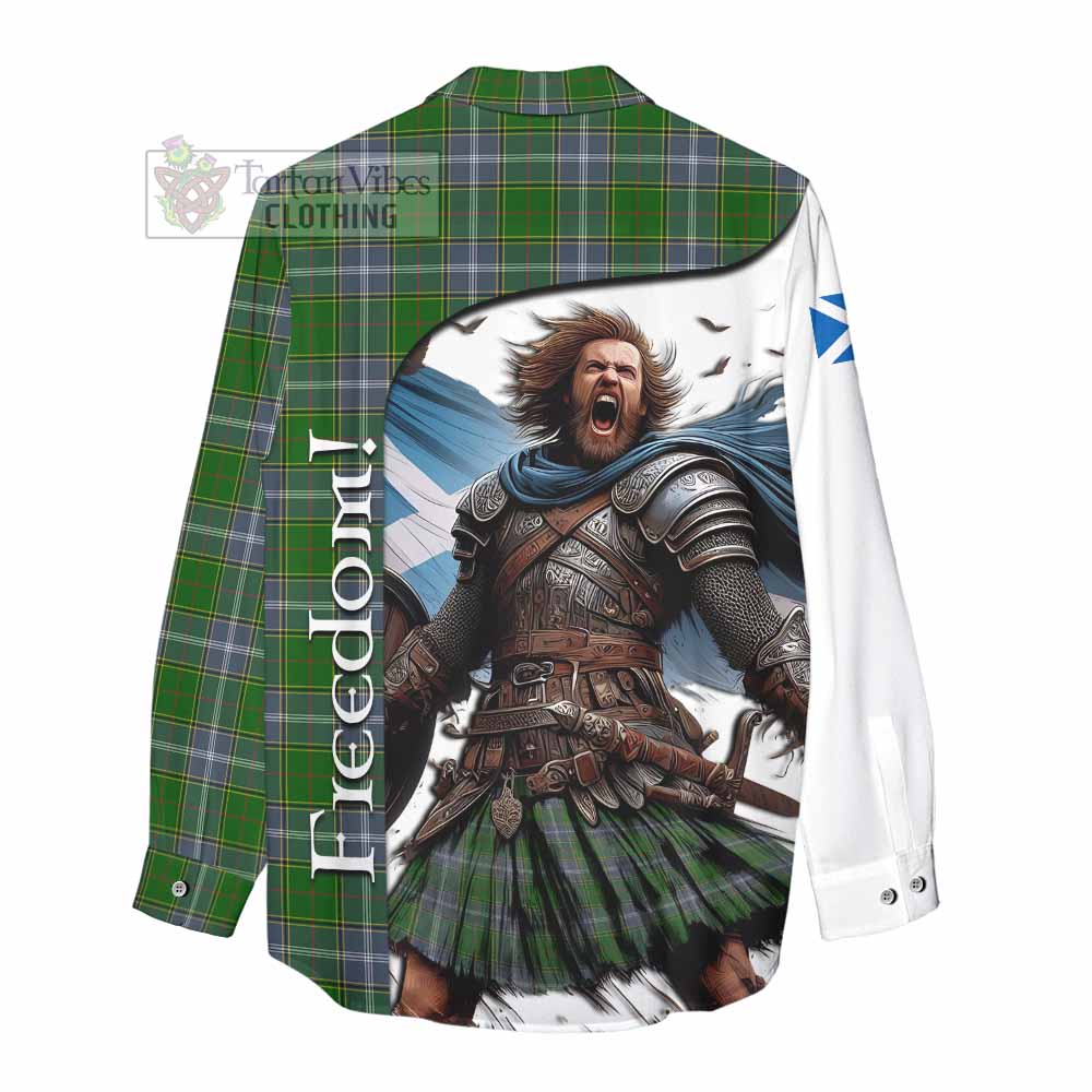 Tartan Vibes Clothing Pringle Crest Tartan Women's Casual Shirt Inspired by the Freedom of Scottish Warrior