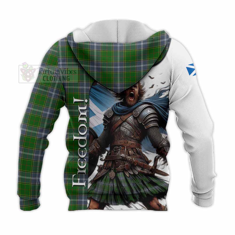 Tartan Vibes Clothing Pringle Crest Tartan Knitted Hoodie Inspired by the Freedom of Scottish Warrior