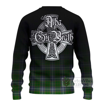 Pringle Tartan Ugly Sweater Featuring Alba Gu Brath Family Crest Celtic Inspired