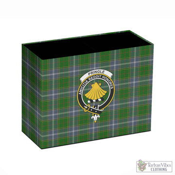 Pringle Tartan Pen Holder with Family Crest