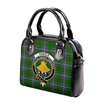 Pringle Tartan Shoulder Handbags with Family Crest