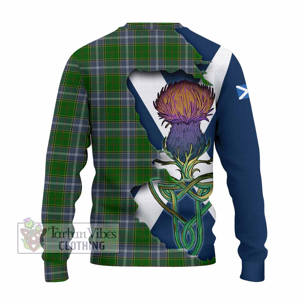 Pringle Tartan Family Crest Knitted Sweater Scottish Thistle Celtic Inspired - Tartan Vibes Clothing