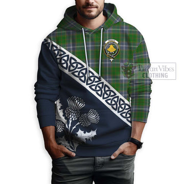 Pringle Tartan Hoodie Featuring Thistle and Scotland Map