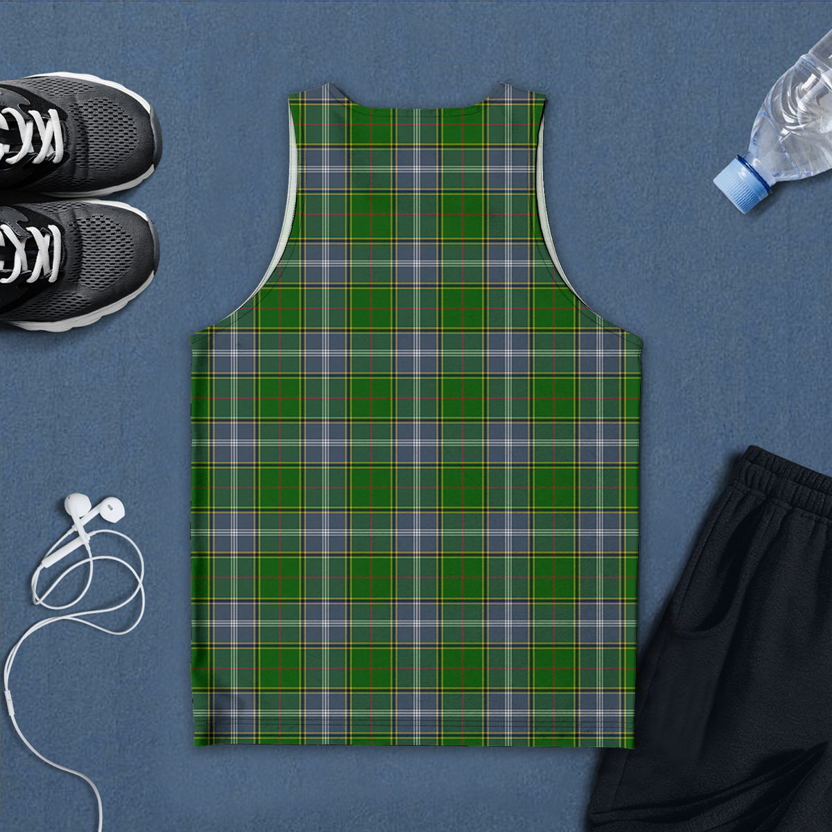 Pringle Tartan Mens Tank Top with Family Crest - Tartan Vibes Clothing