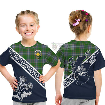 Pringle Tartan Kid T-Shirt Featuring Thistle and Scotland Map