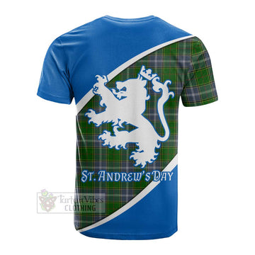 Pringle Family Crest Tartan Cotton T-shirt Celebrate Saint Andrew's Day in Style