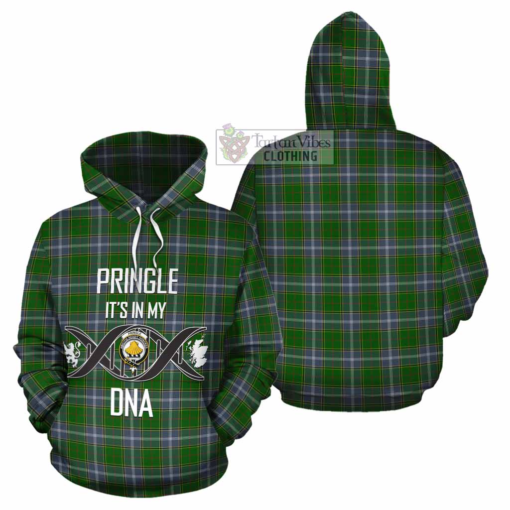 Tartan Vibes Clothing Pringle Tartan Cotton Hoodie with Family Crest DNA In Me Style