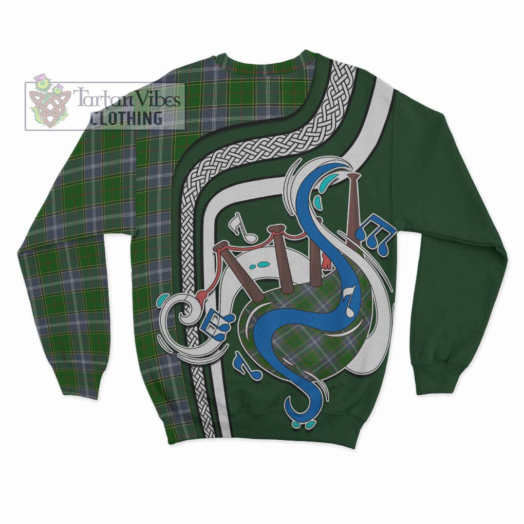 Tartan Vibes Clothing Pringle Tartan Sweatshirt with Epic Bagpipe Style