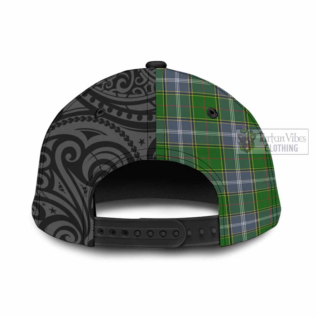 Tartan Vibes Clothing Pringle Tartan Classic Cap with New Zealand Silver Fern Half Style