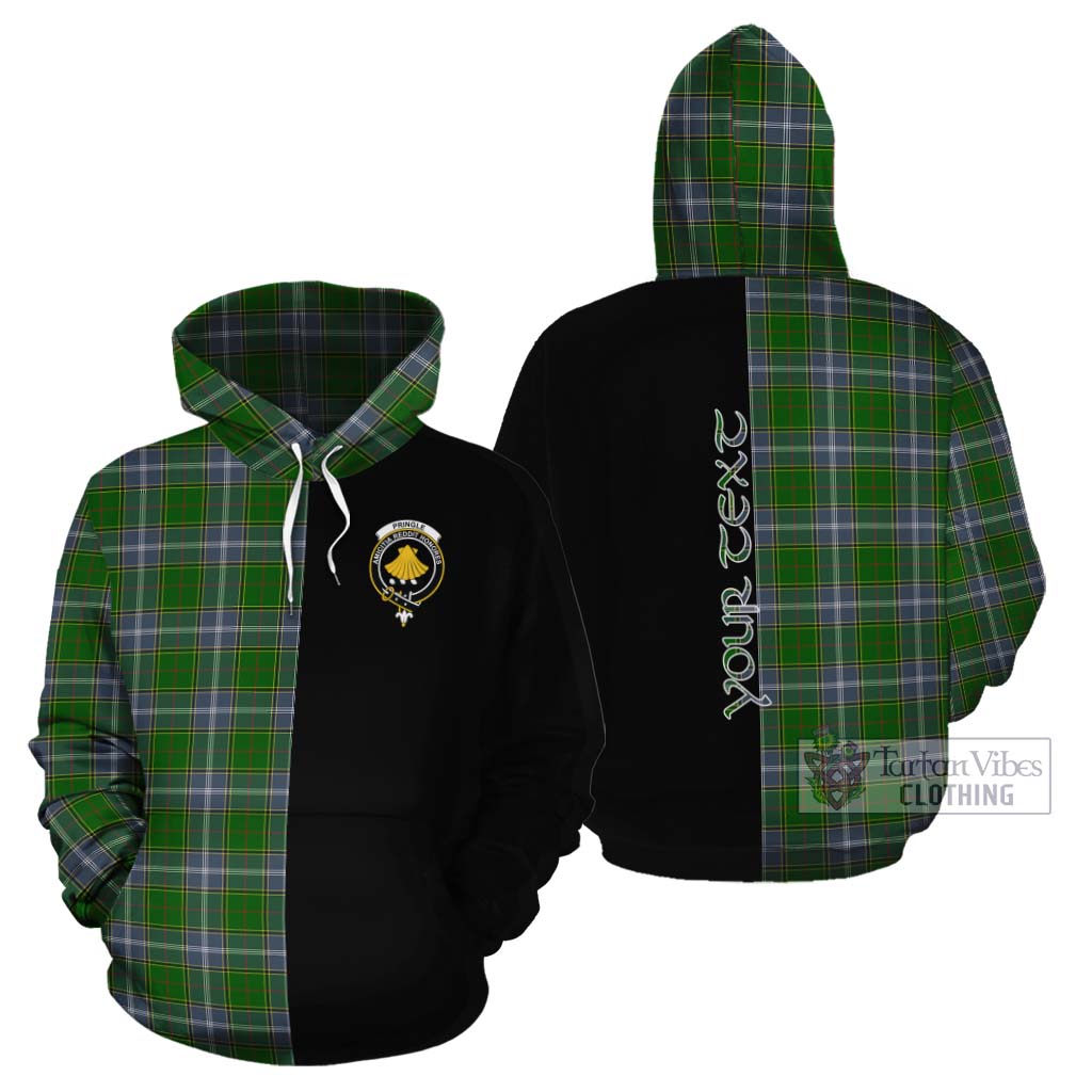 Tartan Vibes Clothing Pringle Tartan Cotton Hoodie with Family Crest and Half Of Me Style