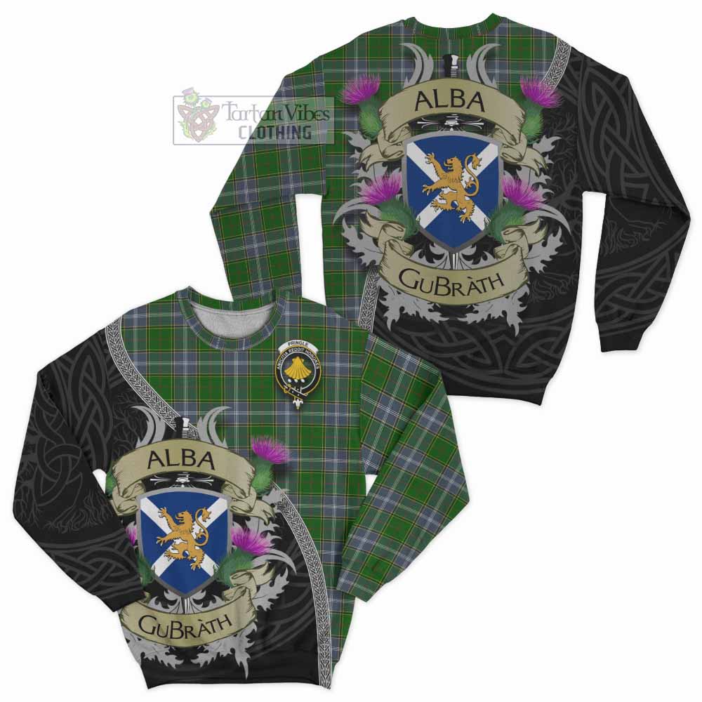 Pringle Tartan Family Crest Sweatshirt Lion Rampant Royal Thistle Shield Celtic Inspired - Tartan Vibes Clothing