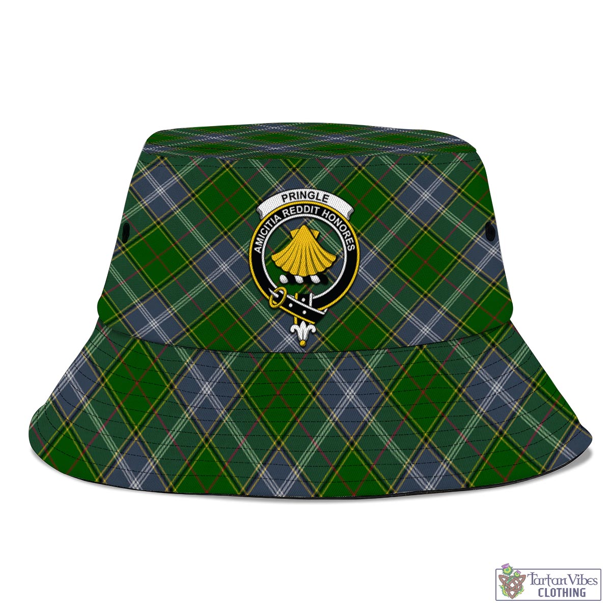 Tartan Vibes Clothing Pringle Tartan Bucket Hat with Family Crest