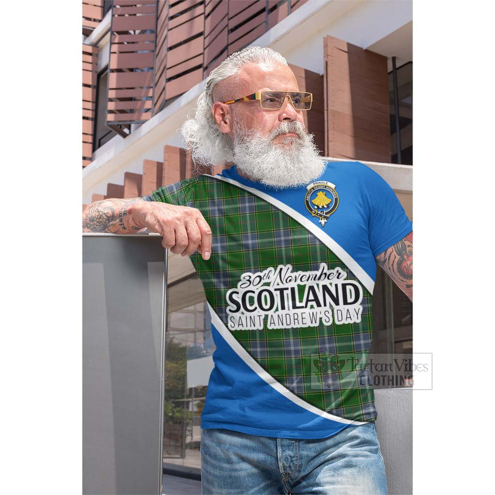 Tartan Vibes Clothing Pringle Family Crest Tartan Cotton T-shirt Celebrate Saint Andrew's Day in Style