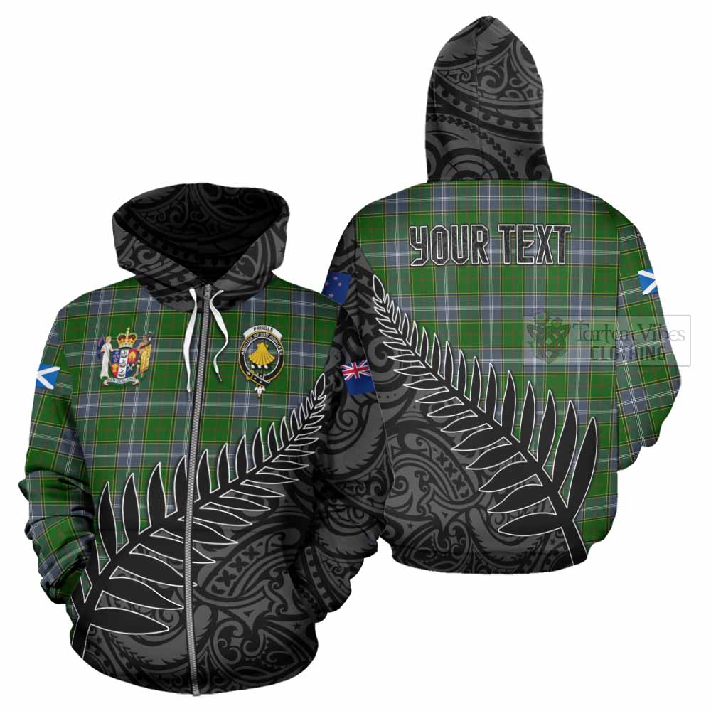 Tartan Vibes Clothing Pringle Crest Tartan Hoodie with New Zealand Silver Fern Half Style