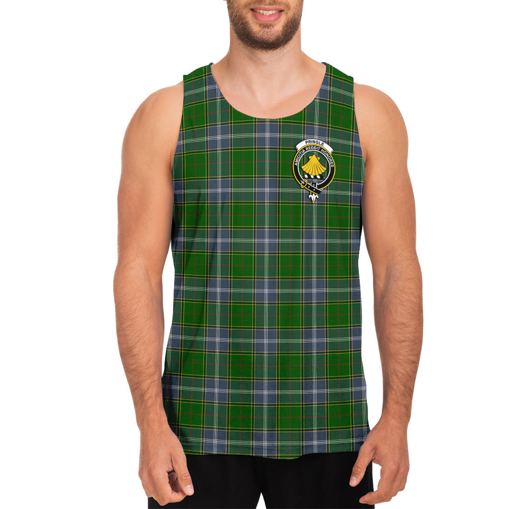 Pringle Tartan Mens Tank Top with Family Crest - Tartan Vibes Clothing