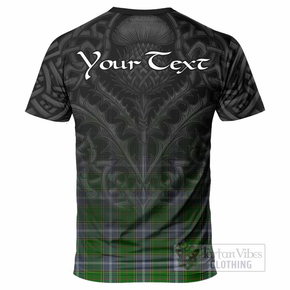 Tartan Vibes Clothing Pringle Tartan T-Shirt with Family Crest Celtic Thistle Vibes