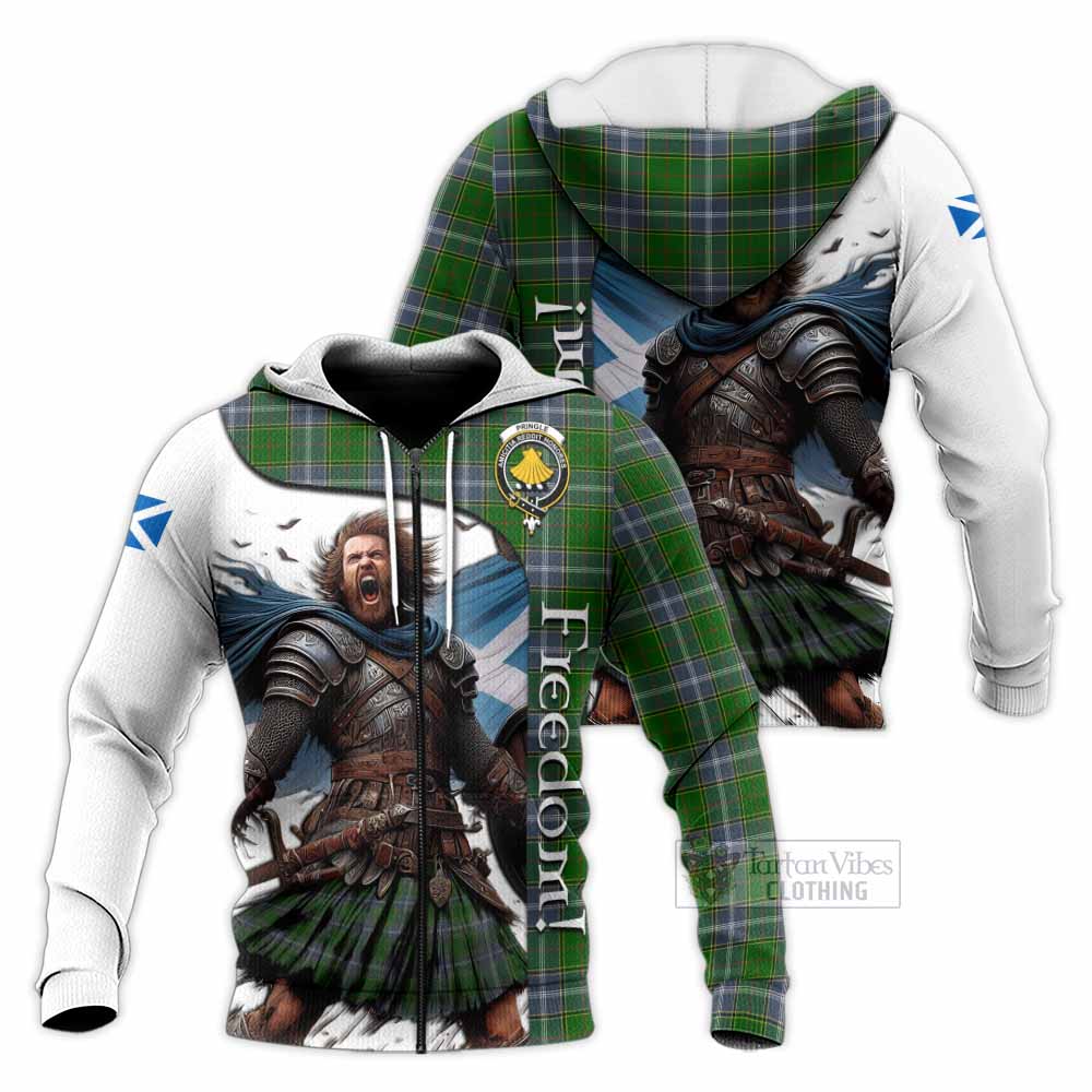 Tartan Vibes Clothing Pringle Crest Tartan Knitted Hoodie Inspired by the Freedom of Scottish Warrior