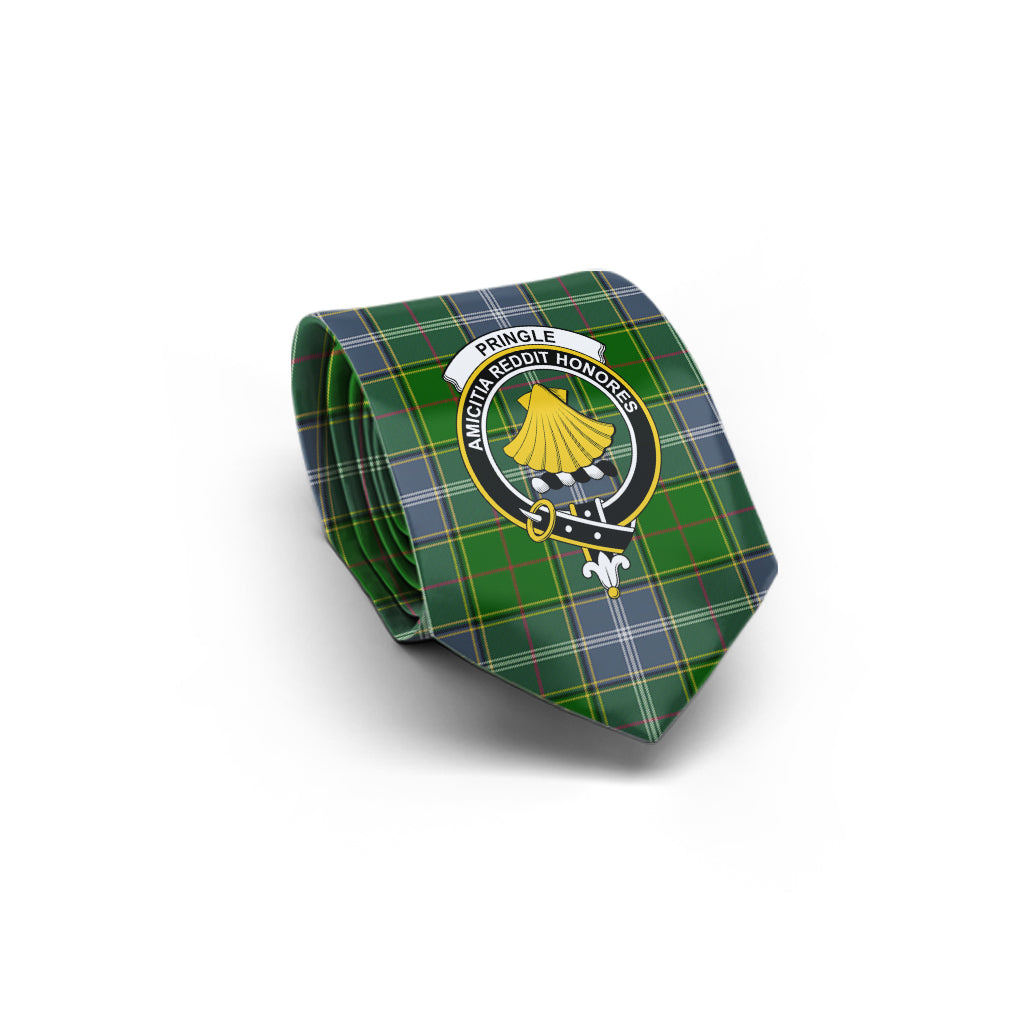 Pringle Tartan Classic Necktie with Family Crest - Tartan Vibes Clothing