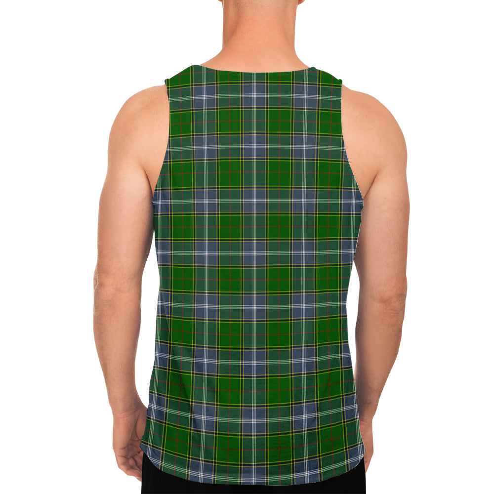 Pringle Tartan Mens Tank Top with Family Crest - Tartan Vibes Clothing
